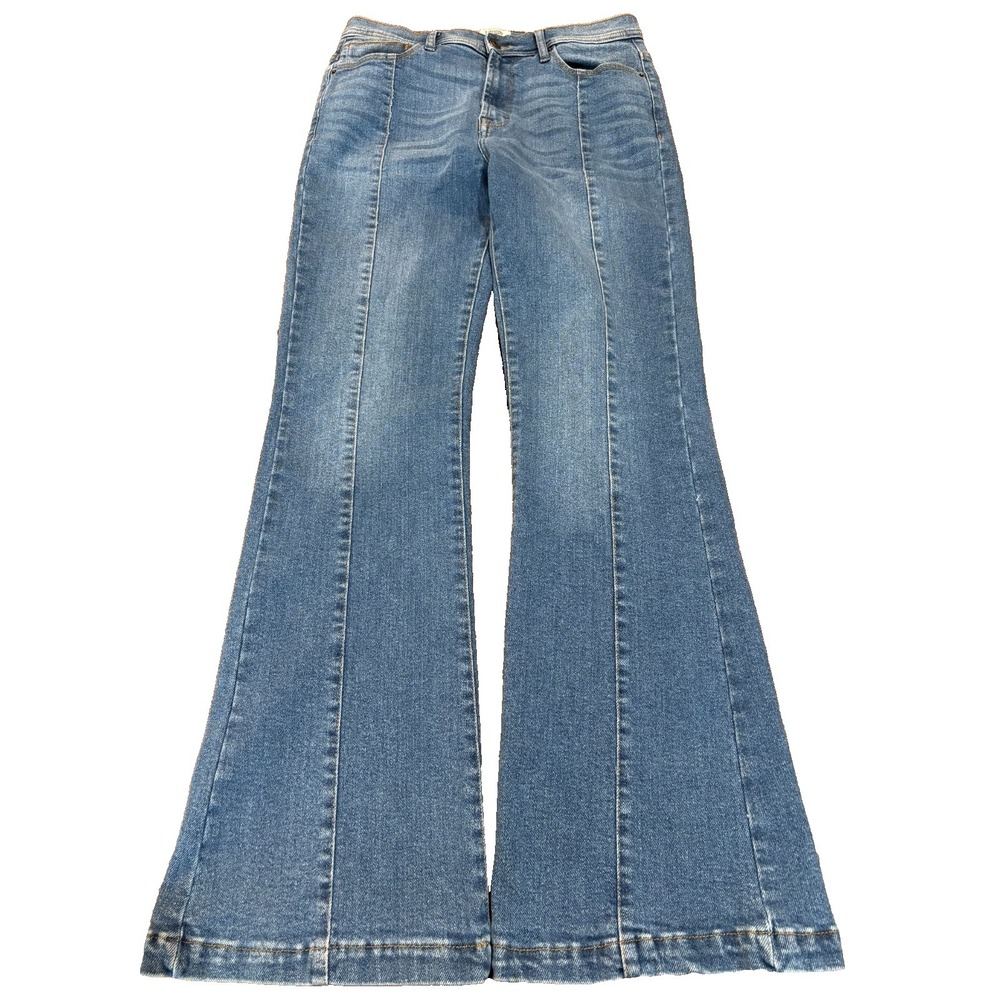 Kensie Vintage Luxe The Savannah Jeans Womens 8 Blue Cotton Denim Flared Hi-Rise